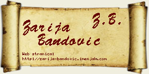 Zarija Bandović vizit kartica